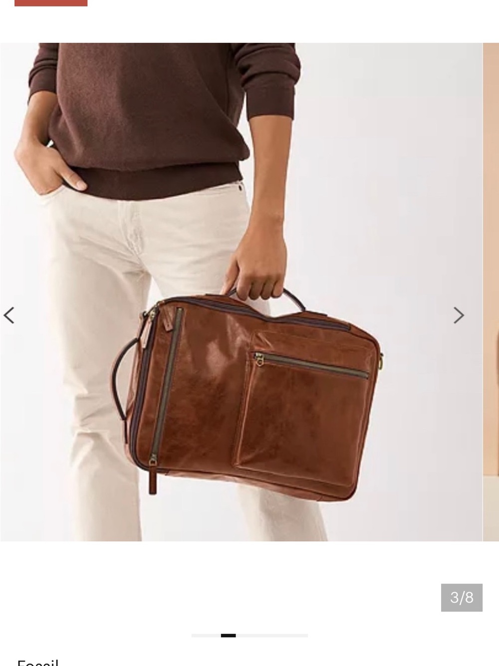 Fossil Buckner Convertible Commuter Leather Bag - Picture 16 of 16